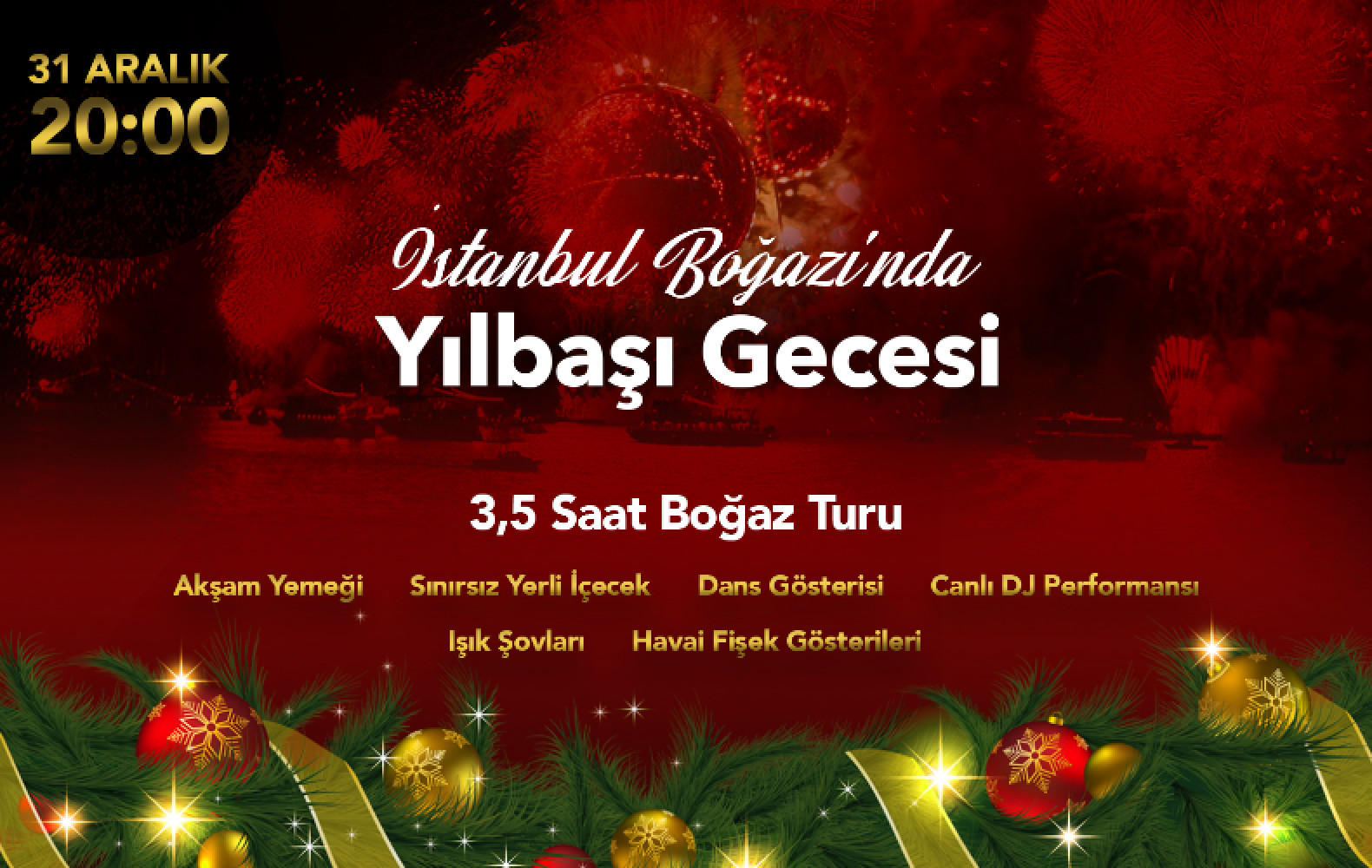 İstanbul Boğazı'nda Yılbaşı Gecesi